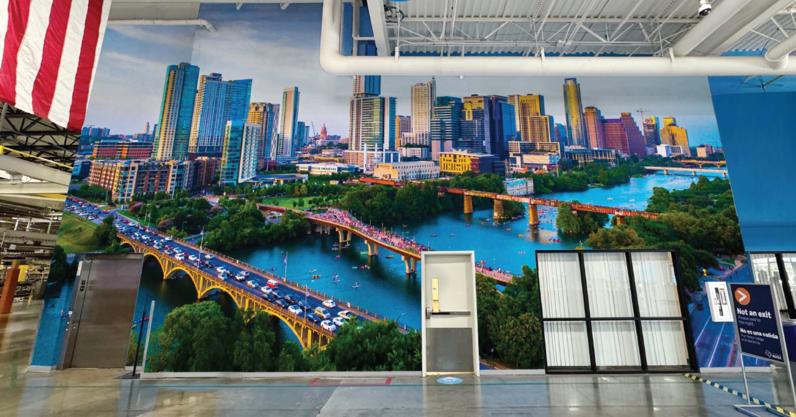 Amazon Austin skyline mural