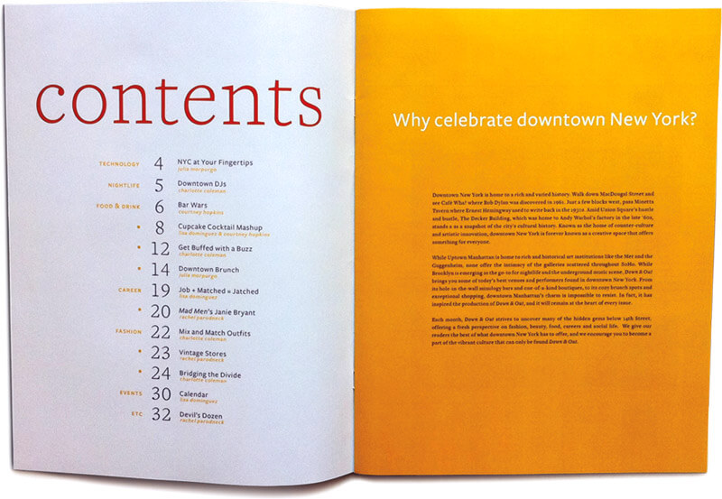 Down & Out contents spread
