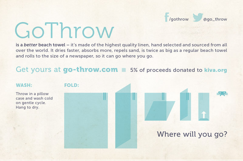 Go Throw instructional postcard, reverse