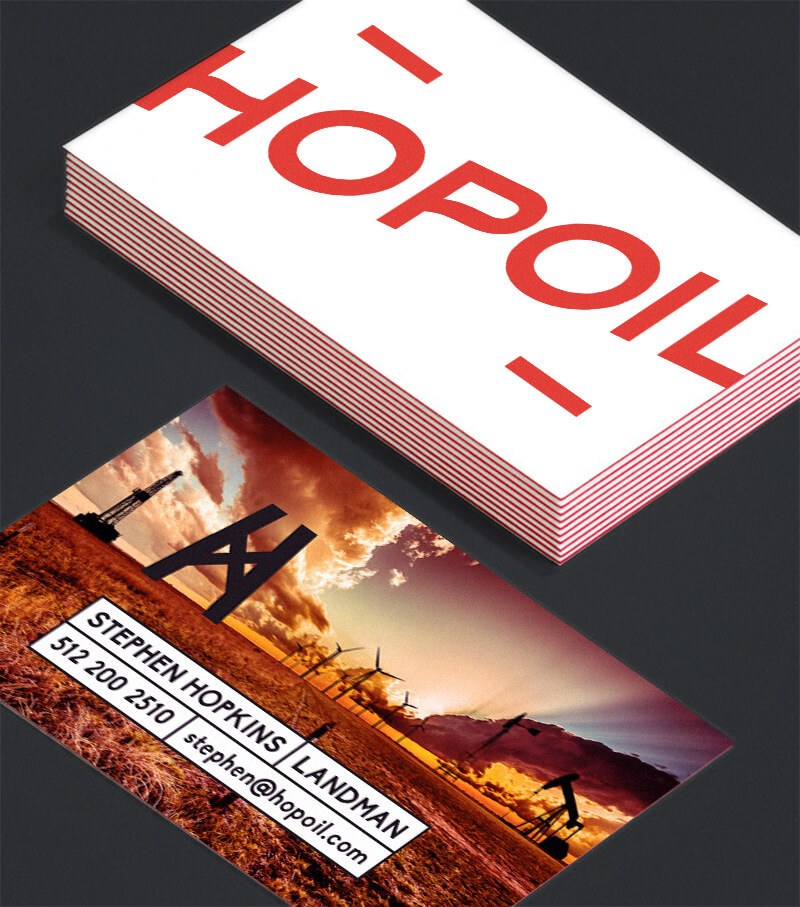 HopOil business card, back detail