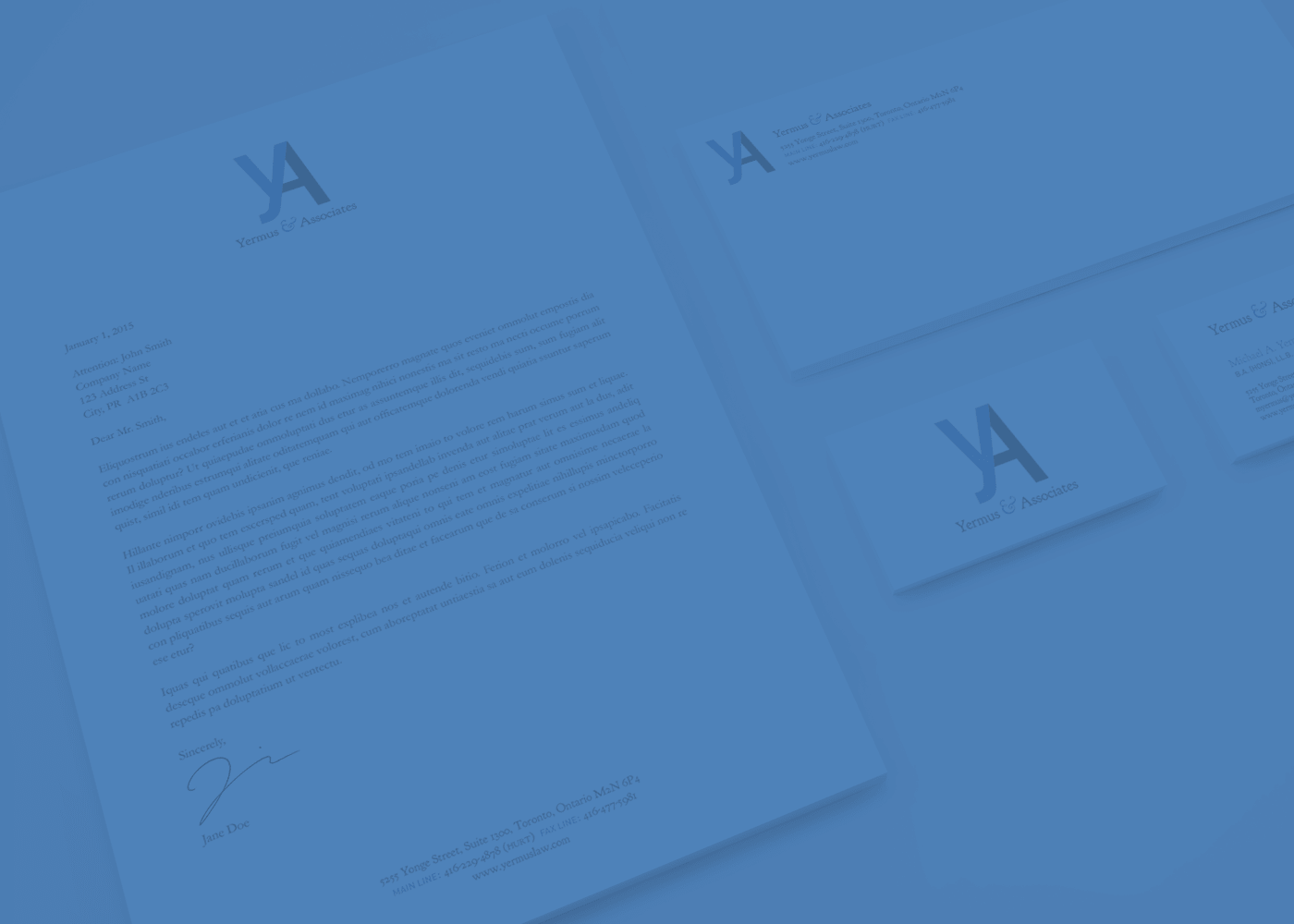Yermus & Associates stationery, back